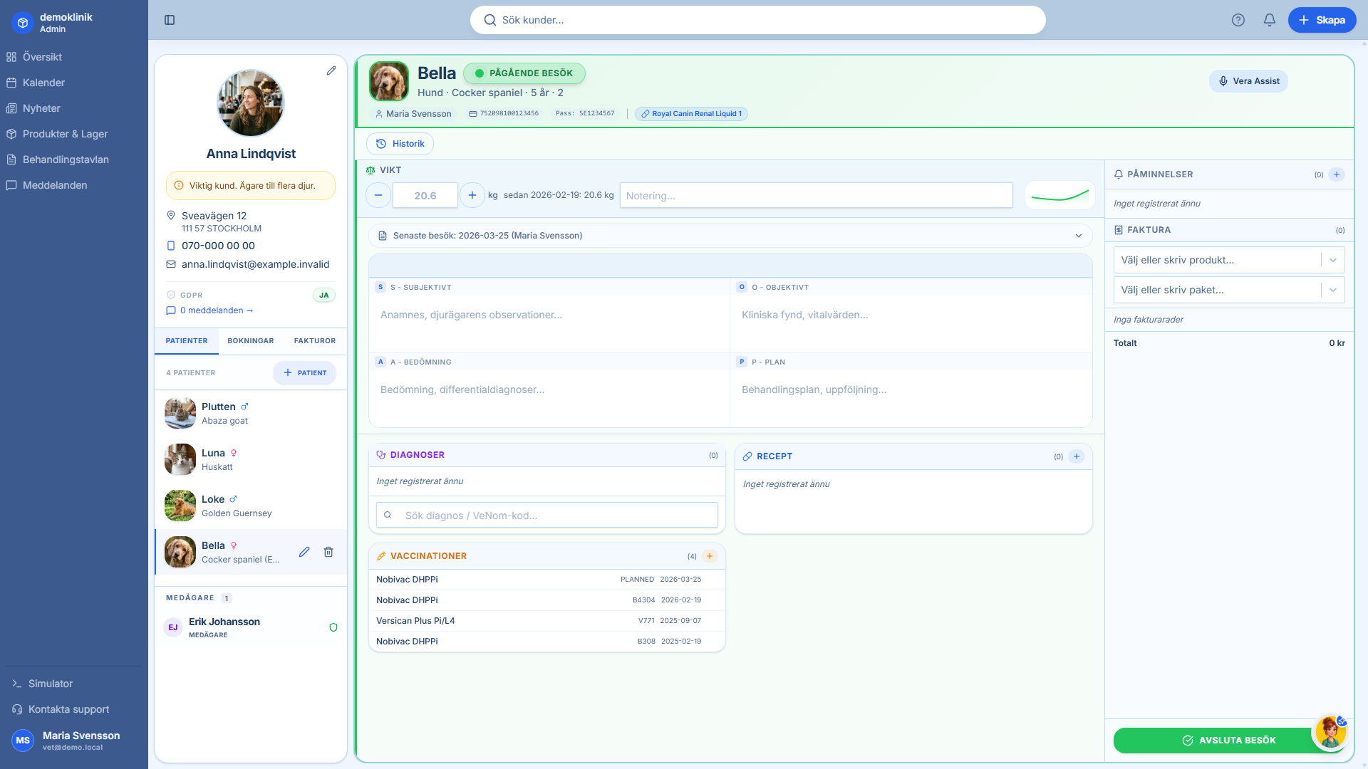 VetLogiq patient record
